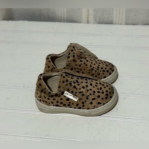 Baby Girl Shoes Piper Finn Kids Leopard Print Sneakers Leather Slip On Casual
